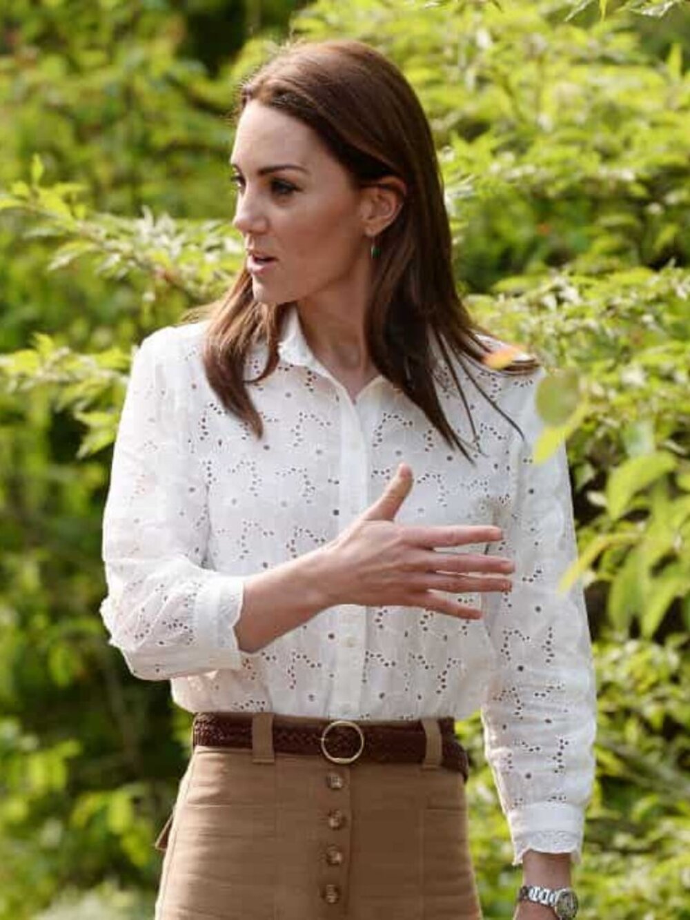 M.i.h Jeans 'Mabel' Broderie Anglaise Shirt in White ASO KATE MIDDLETON